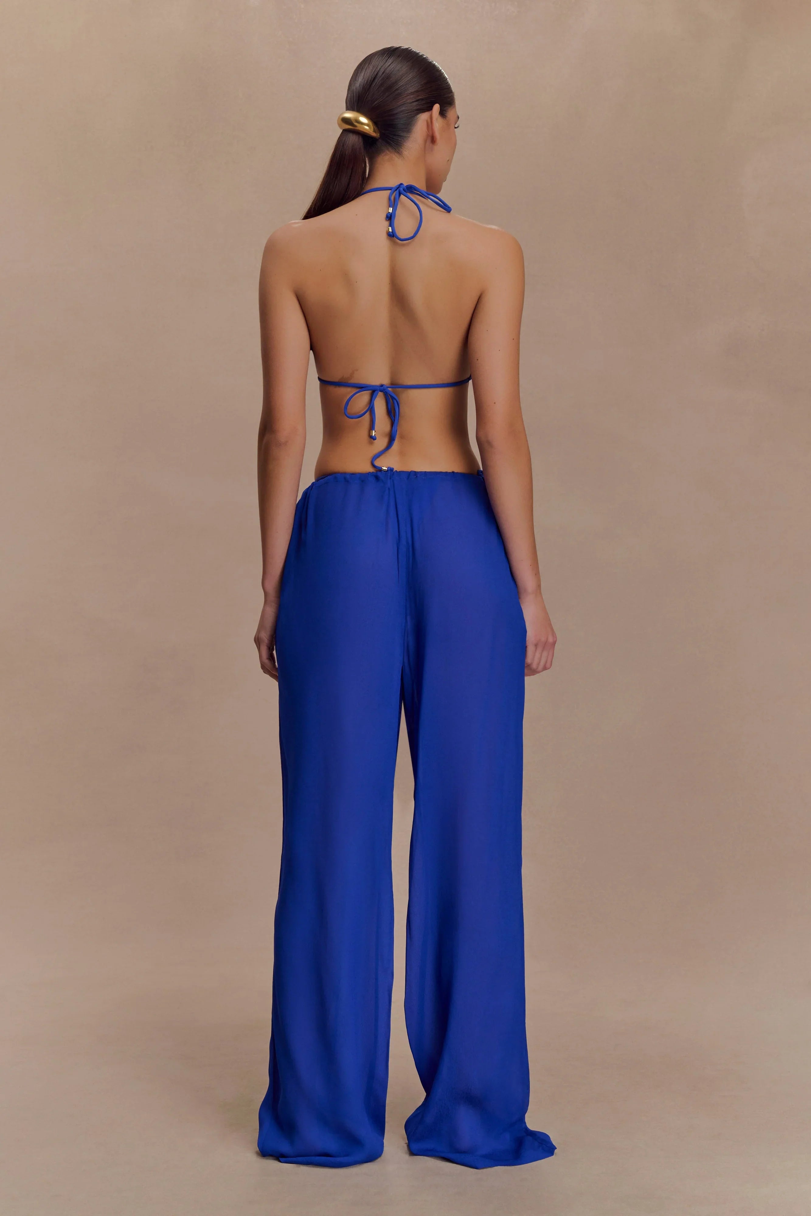 Tonya Sheer Straight Leg Pant Cobalt Blue