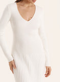 Off White Drop Waist Knitted Maxi Dress