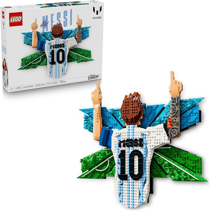LEGO Editions Lionel Messi Celebration Building Set for Boys Girls Ages 14 Collectible Soccer Gift for Fans Kids Bedroom or Shelf Decor 43018