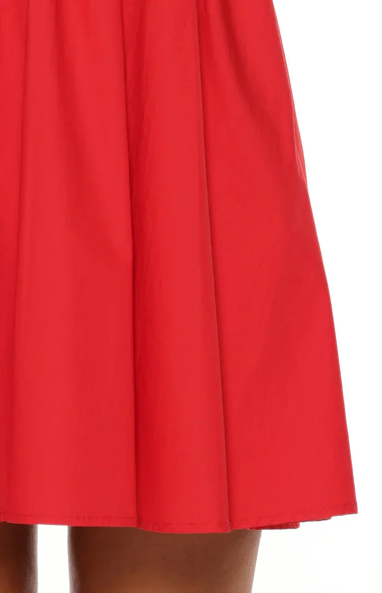 Gracelyn Red Embroidered Mini Dress