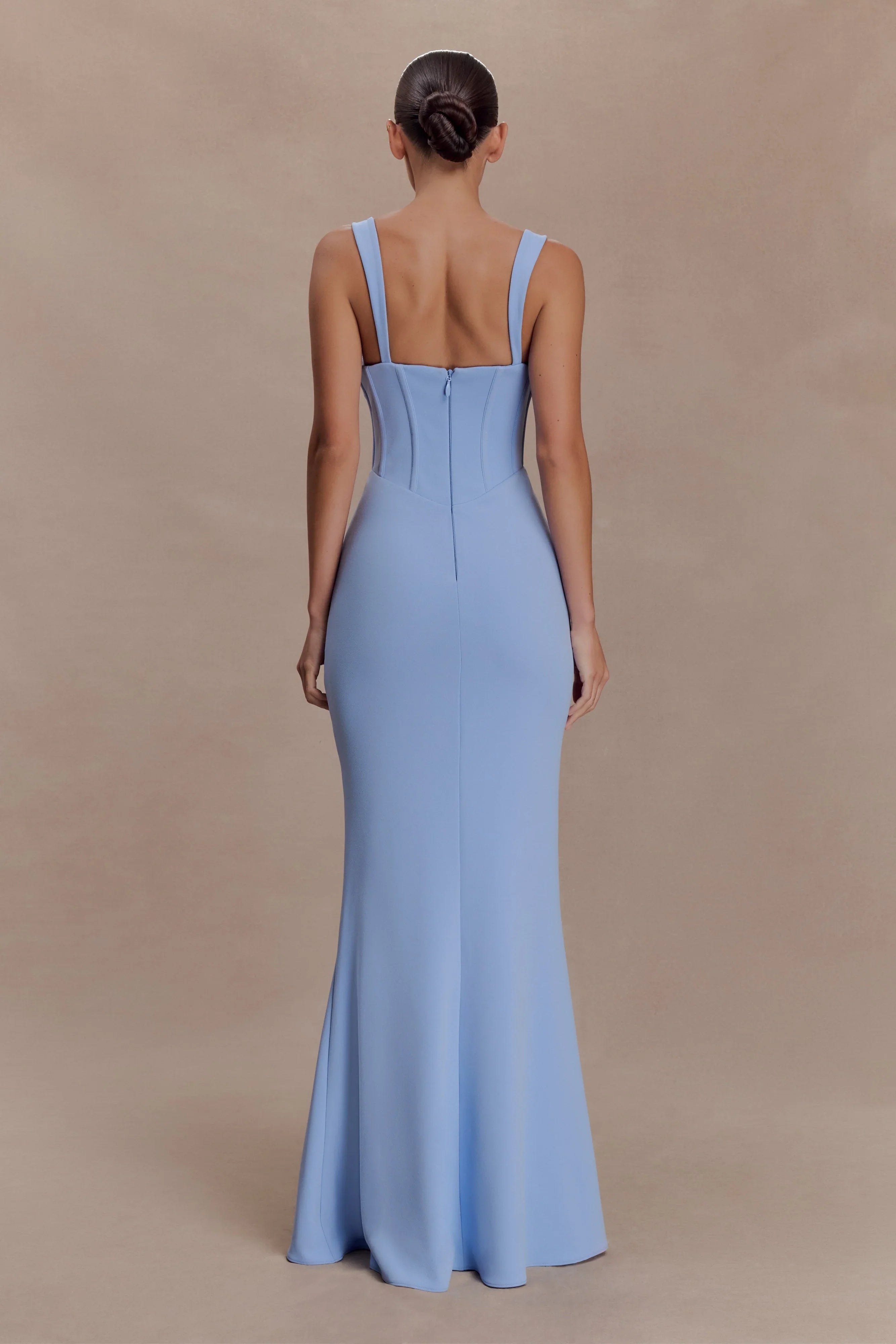 Luella Crepe Corset Maxi Dress Cornflower Blue