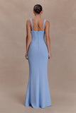 Luella Crepe Corset Maxi Dress Cornflower Blue