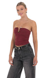 Embellished Tube Top in Burgundy