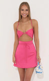 Cutout Wrap Dress in Pink