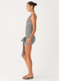 All Day Mini Dress Black White Stripe