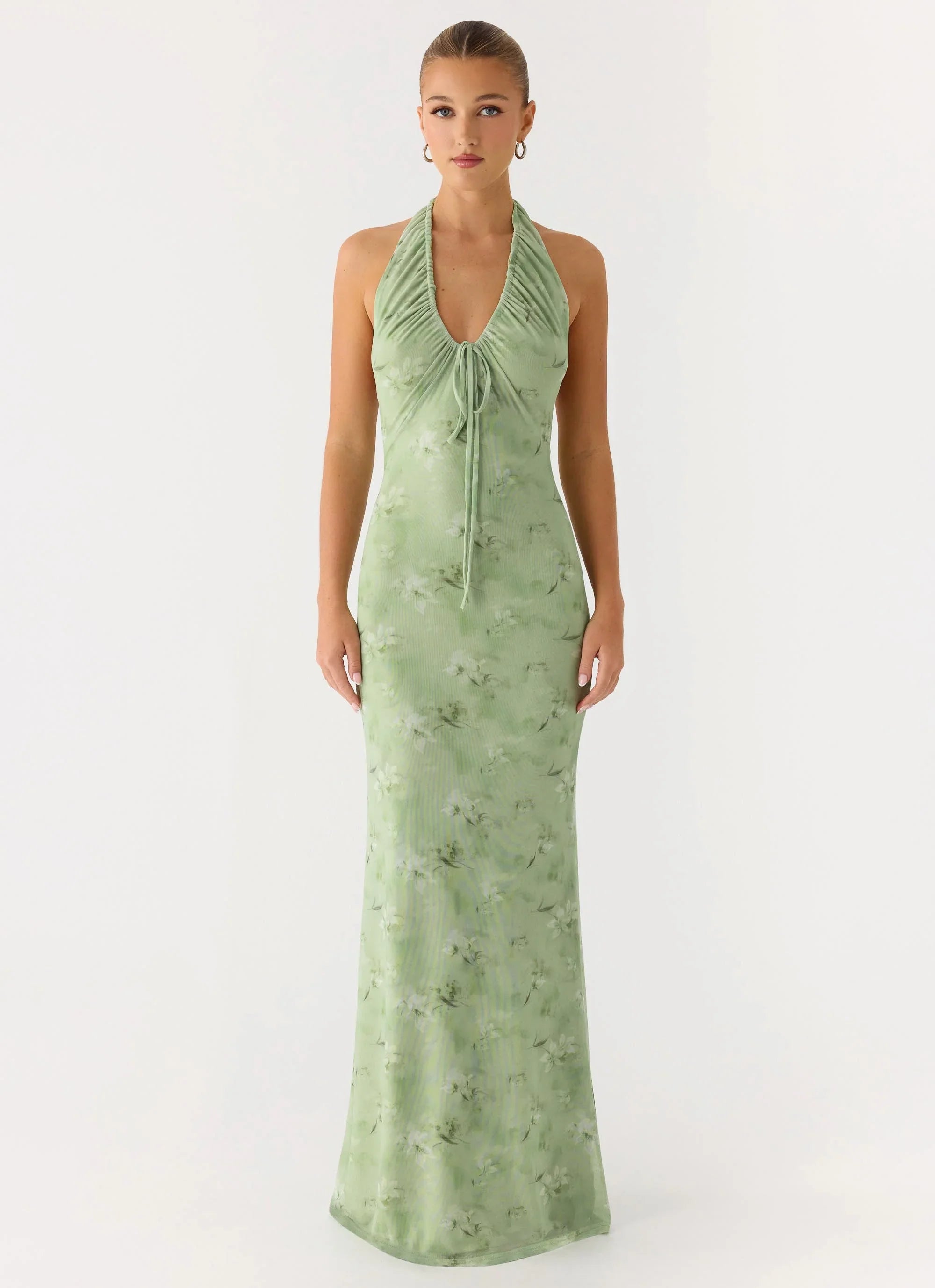 Ask You Twice Maxi Dress Blurred Lime