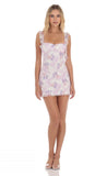 Tassel Strap Floral Dress in Lavender