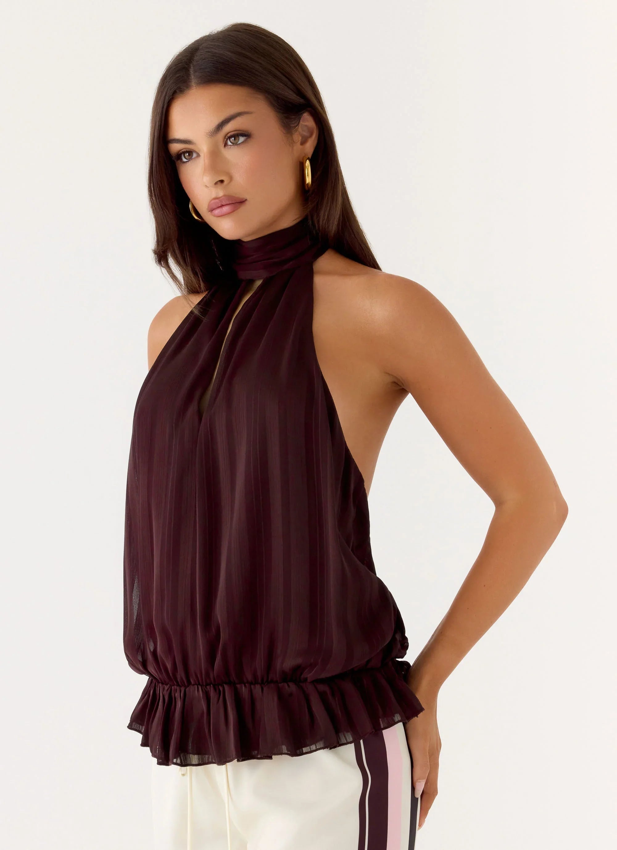 Hydro Halter Top Aubergine