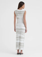 Printed Ruched Jersey Midaxi Dress