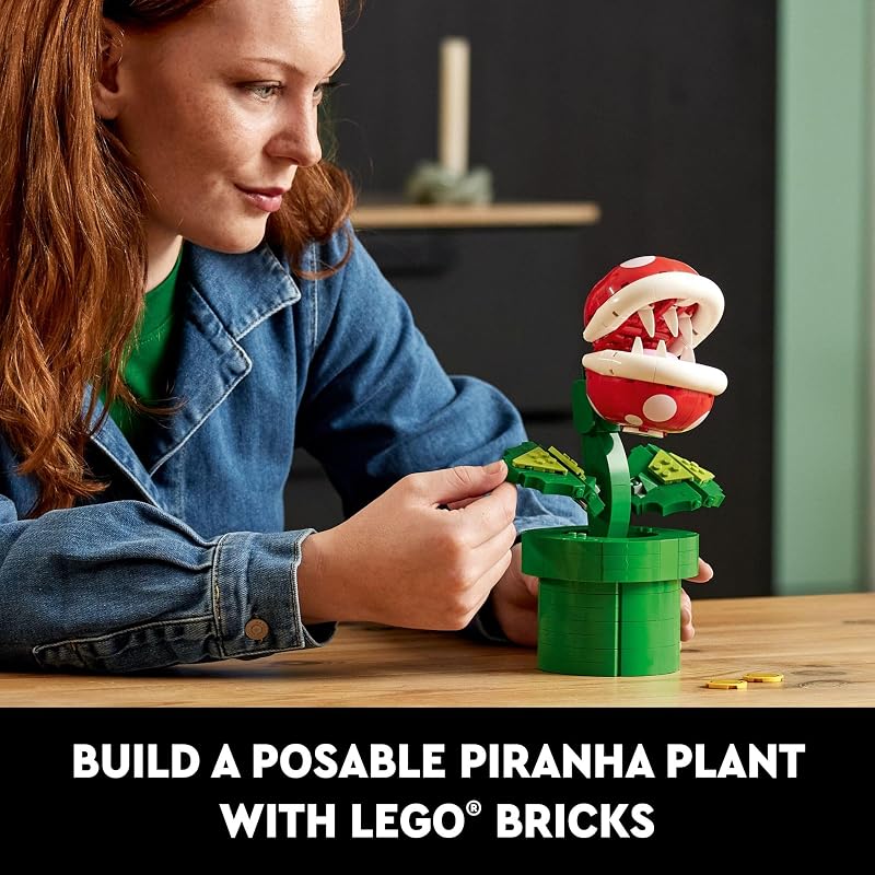 LEGO Super Mario Piranha Plant Building Sets for Adults Mario Collectible for Men Women Ages 18 Years Gift for Birthdays Bedroom Home Office or Book Shelf Decor 71426