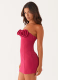 Patsie Strapless Mini Dress Fuchsia