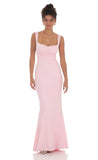 Back Sequin Butterfly Maxi Dress in Pink