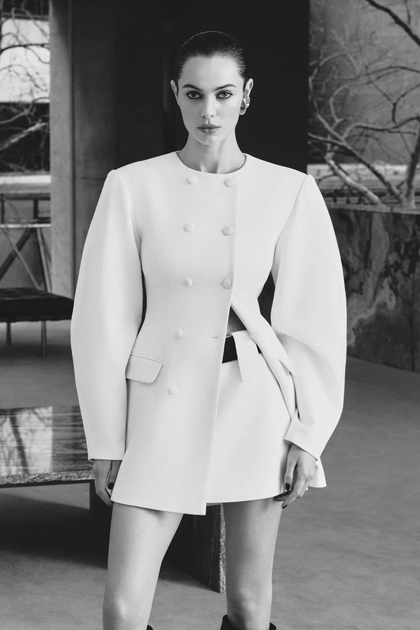 Gina Suiting Mini Skirt Ivory
