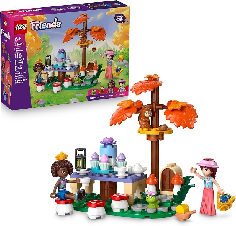 LEGO Friends Forest Tea Party 42690 Building Toys for Girls Boys Ages 6 Toy Playset W 2 Minidolls 116 pieces Gift for Birthdays