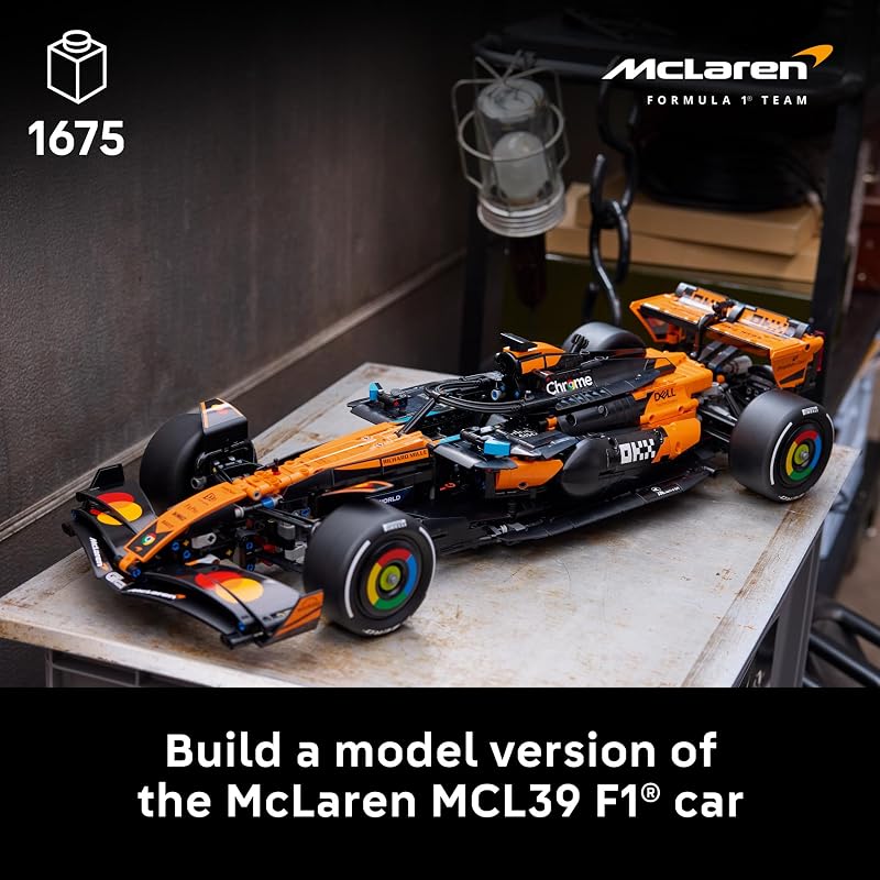 LEGO Technic McLaren MCL39 F1 Car Building Set for Adults Room or Office Decor for Men Women Ages 18 Gift for Birthdays Authentic Details 42228