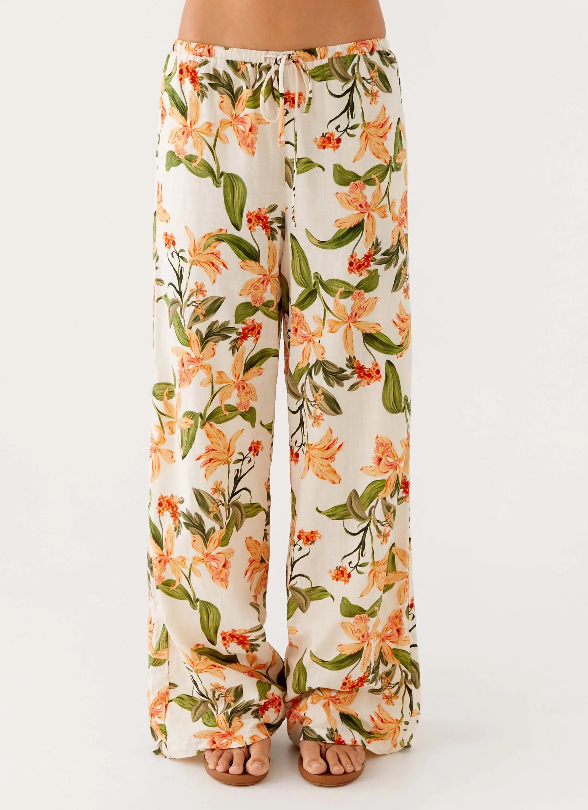 Dalida Linen Pants Floral Print