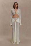 Mania Crochet Maxi Skirt With Hardware Ivory