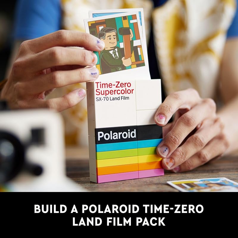 LEGO Ideas Polaroid OneStep SX 70 Building Set for Adults Vintage Polaroid Model DIY Craft Kit Ages 18 Gift for Birthdays 21345