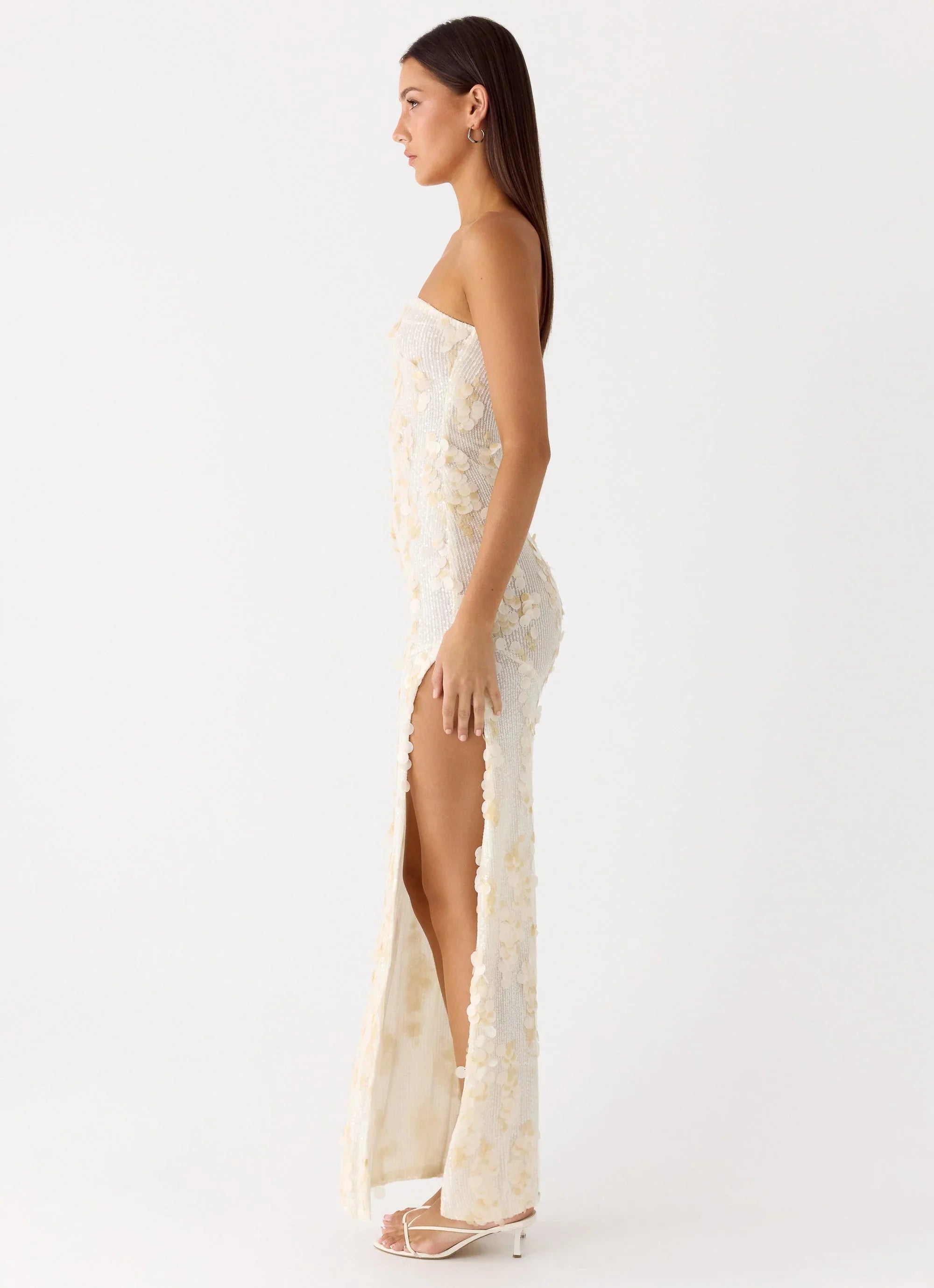 Minni Sequin Maxi Dress Ivory