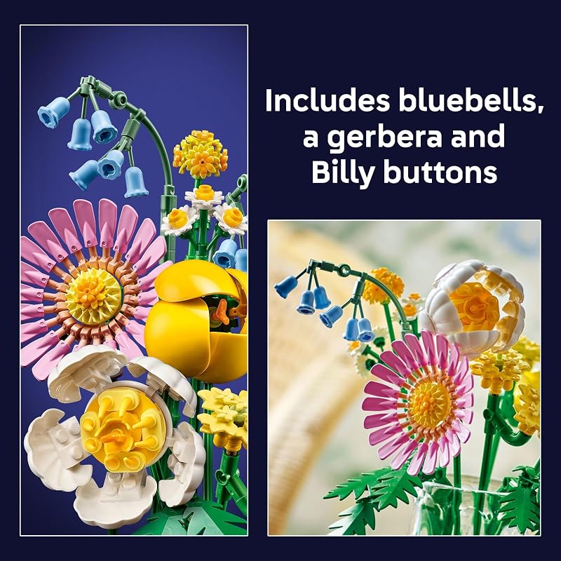 LEGO Botanicals Petite Sunny Bouquet Building Toy DIY Floral Arrangement for Girls Boys Ages 9 Gift for Birthdays Bedroom Desk Home Decor 10347