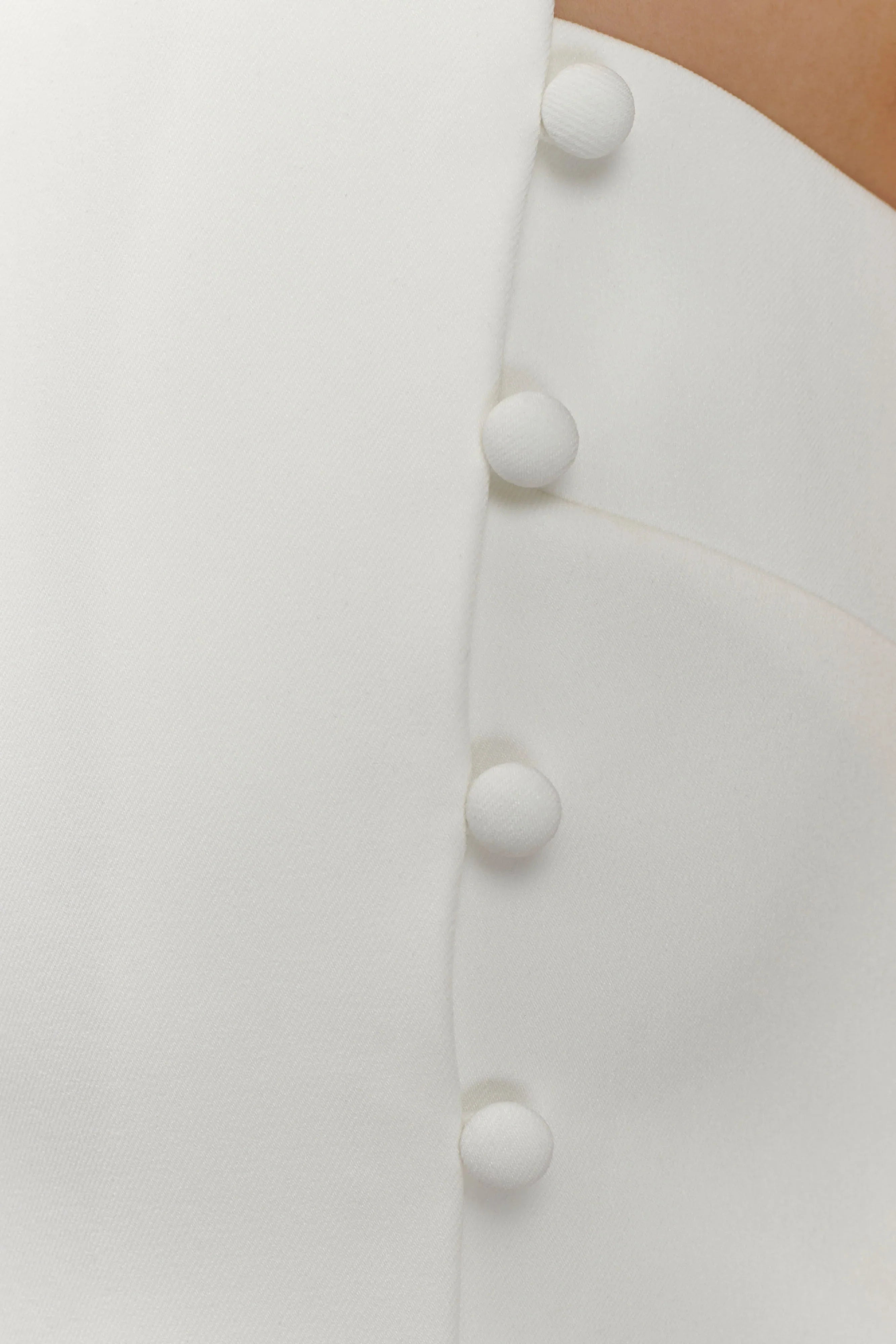 Astrid Asymmetric Sleeveless Suiting Top White