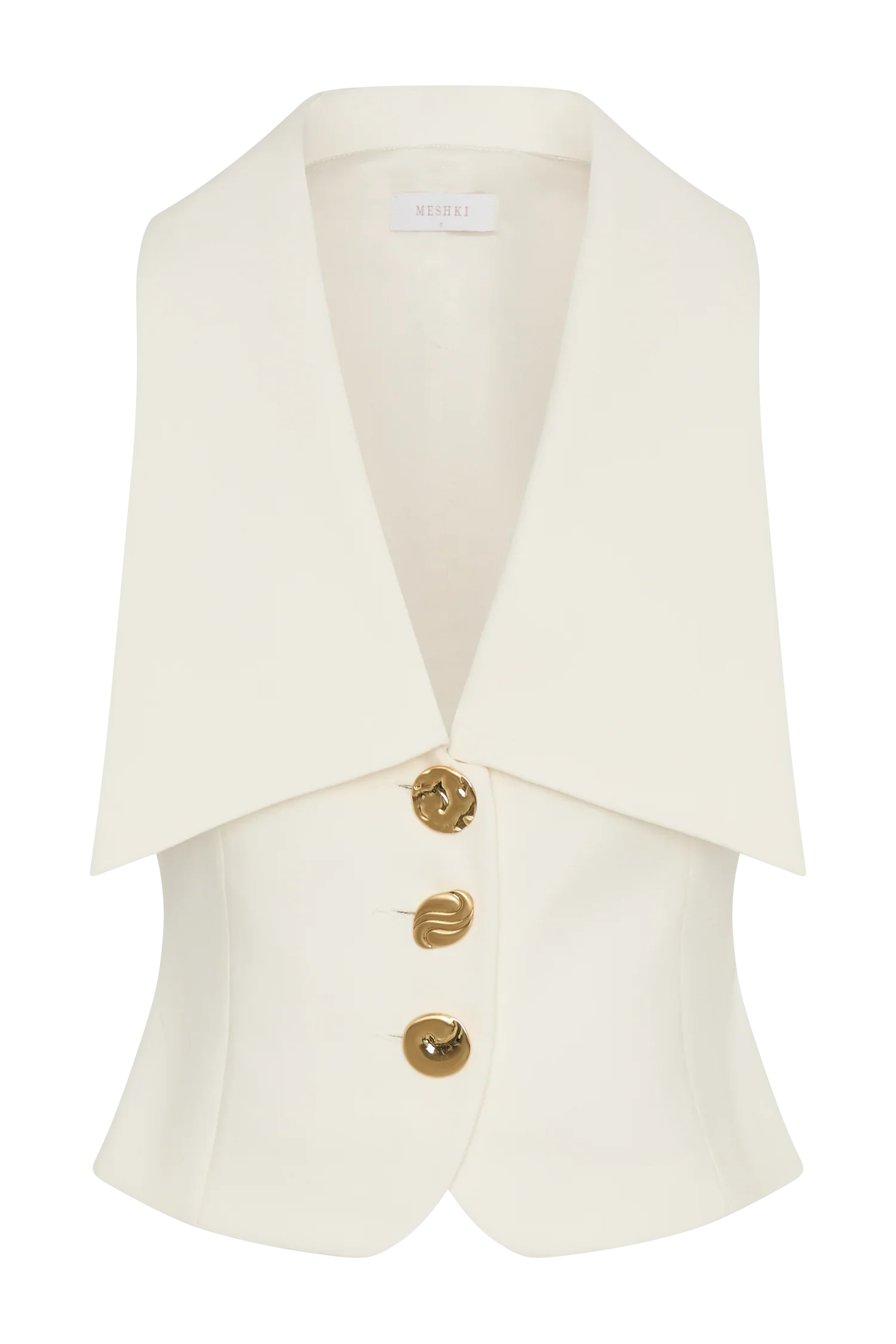 Alix Mixed Button Vest Ivory