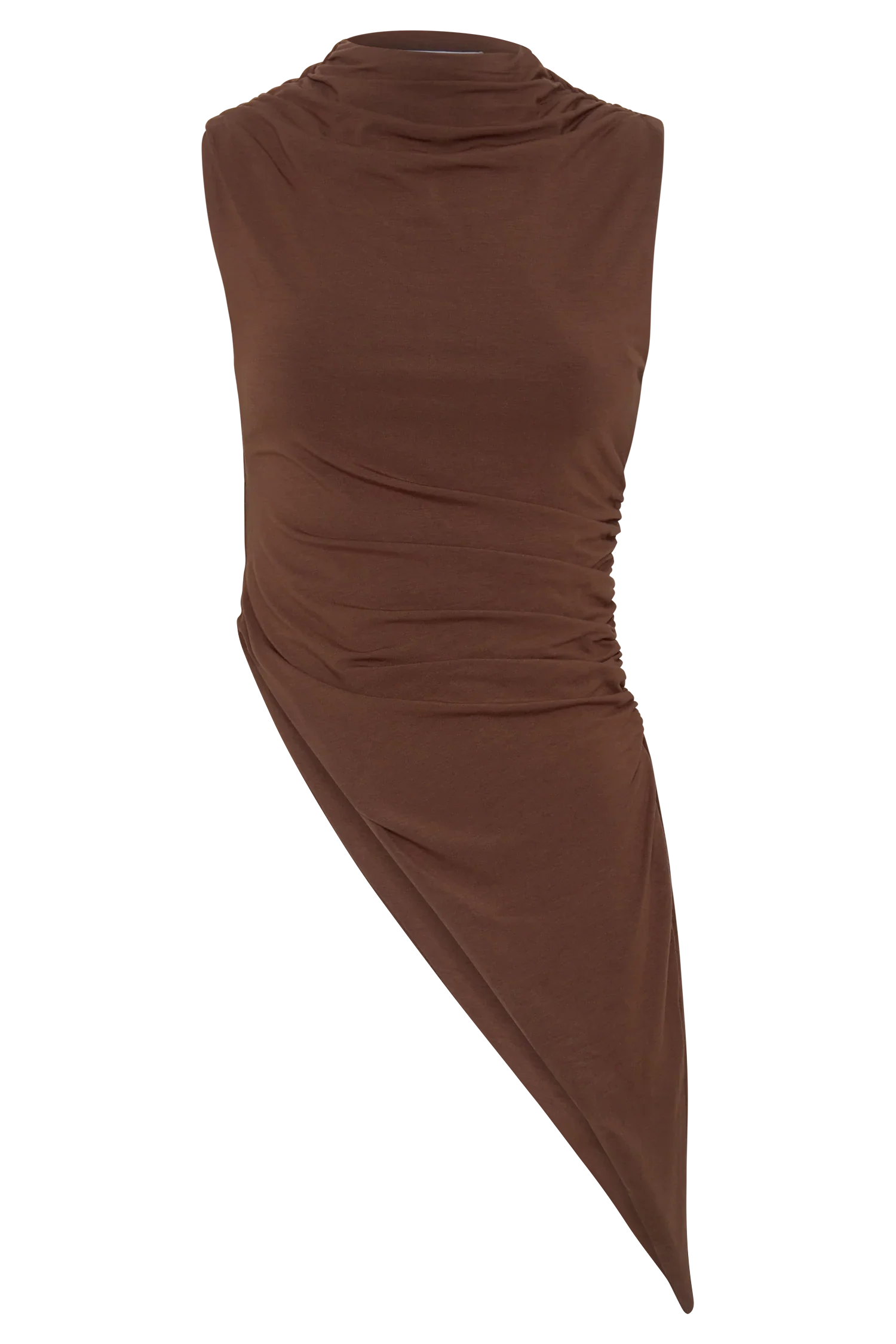 Suong High Neck Gathered Top Mocha