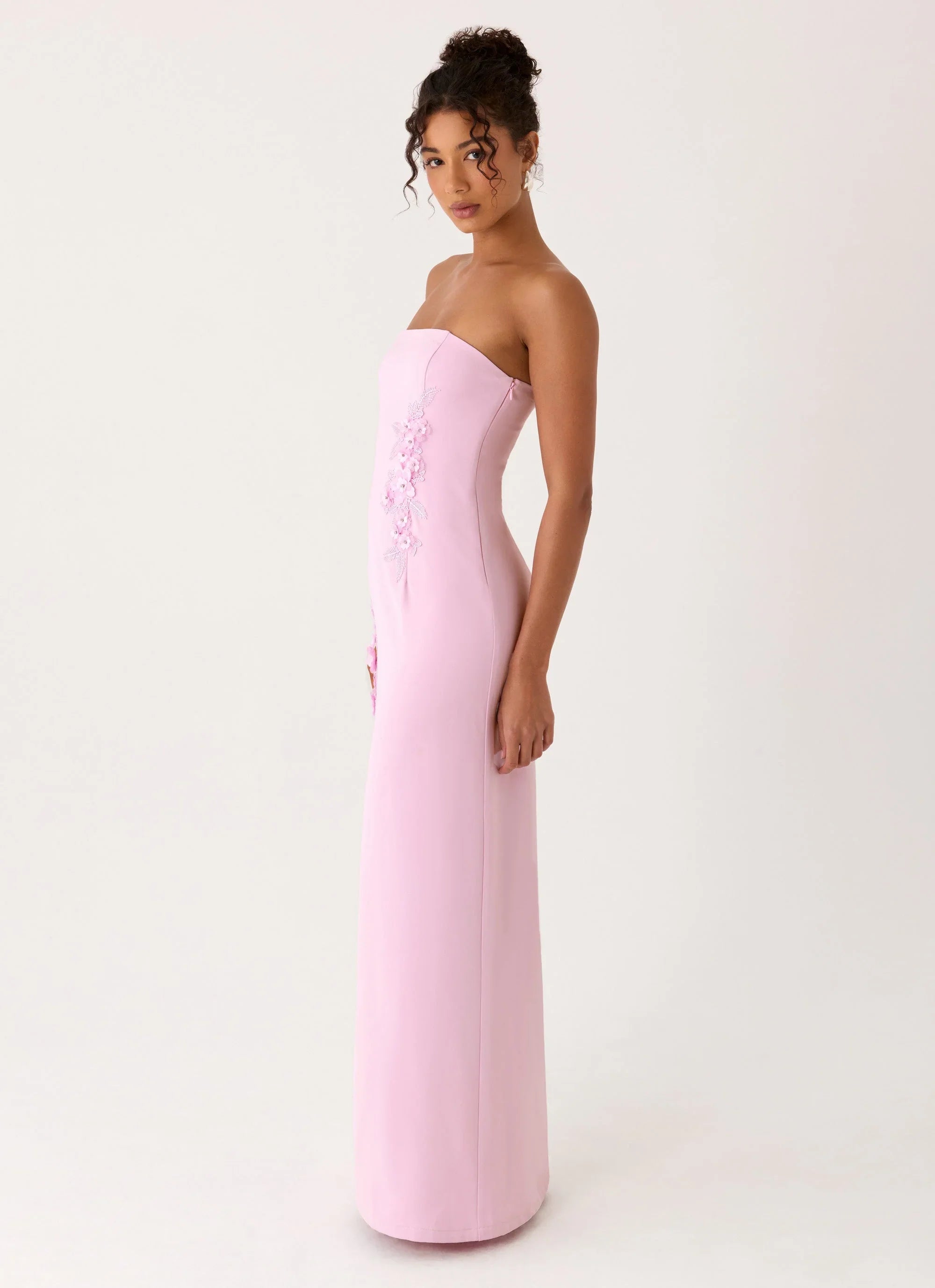 Monelise Strapless Maxi Dress Pink