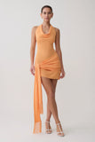 Lucien Cowl Neck Mini Dress Apricot