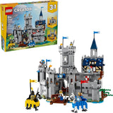 LEGO Creator 3 in 1 Medieval Horse Knight Castle Toy for Kids Building Blocks Learning Toy for Boys Girls Ages 9 3 Storytelling Building Sets in 1 Gift for Birthdays 31168