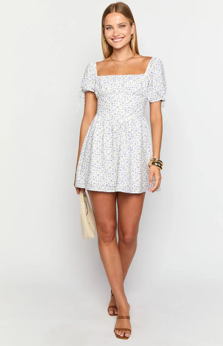 Danyal Purple Floral Mini Dress