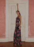 Star Girl Chiffon Maxi Skirt Midnight Bloom