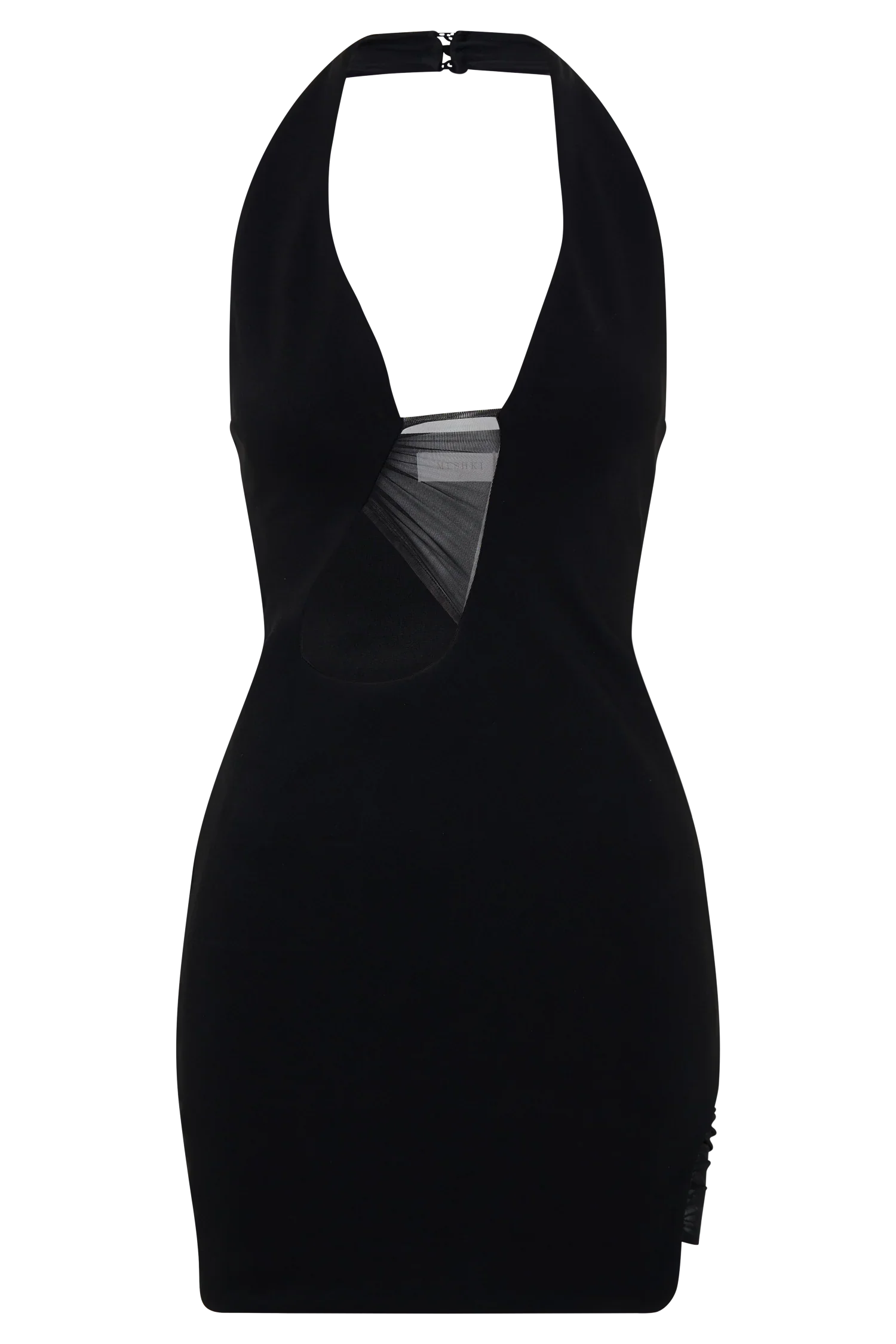 Aubree Crepe And Mesh Mini Dress Black