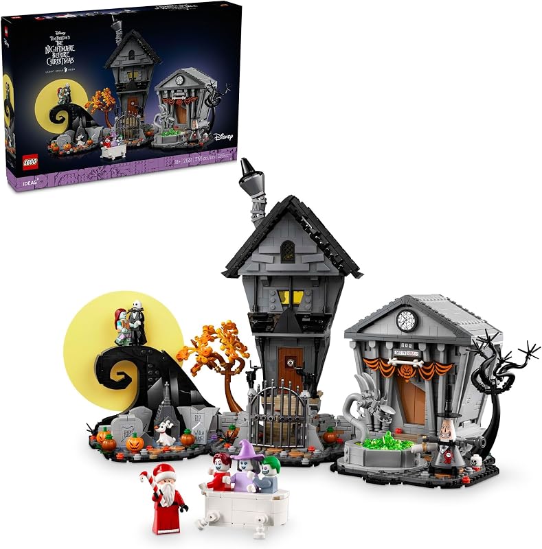 LEGO Disney Tim Burtons The Nightmare Before Christmas Decor Building Set for Adults for Display Ages 18 Collectible DIY Craft for Fans of Iconic Movie with Minifigures Included 21351
