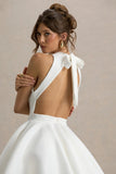 Waverly White Racer Neck Sleeveless Skater Mini Dress