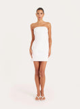Cream Bandeau Tailored Mini Dress