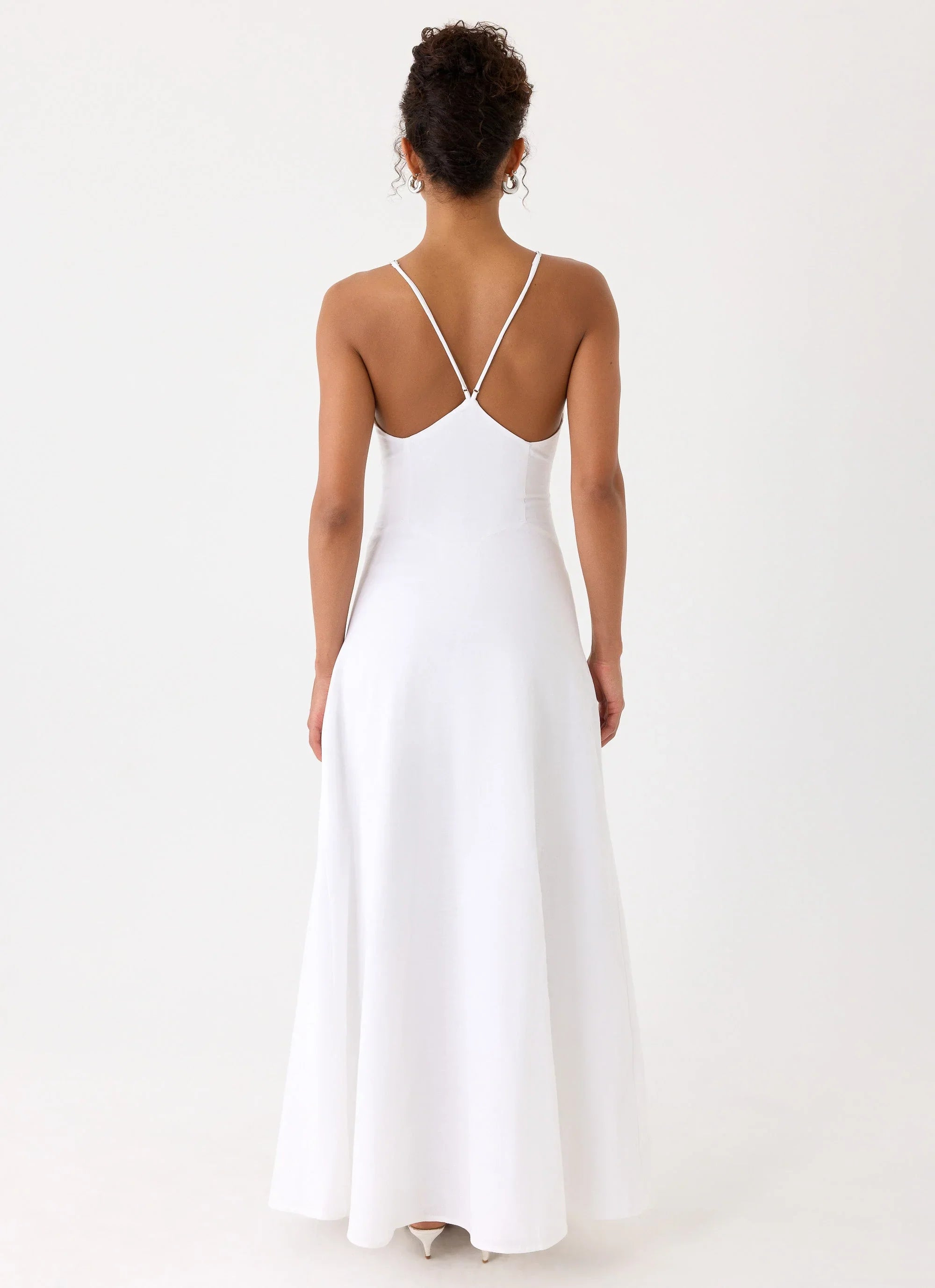 Calianna Linen Maxi Dress White