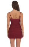 Crinkle Bodycon Dress in Burgundy