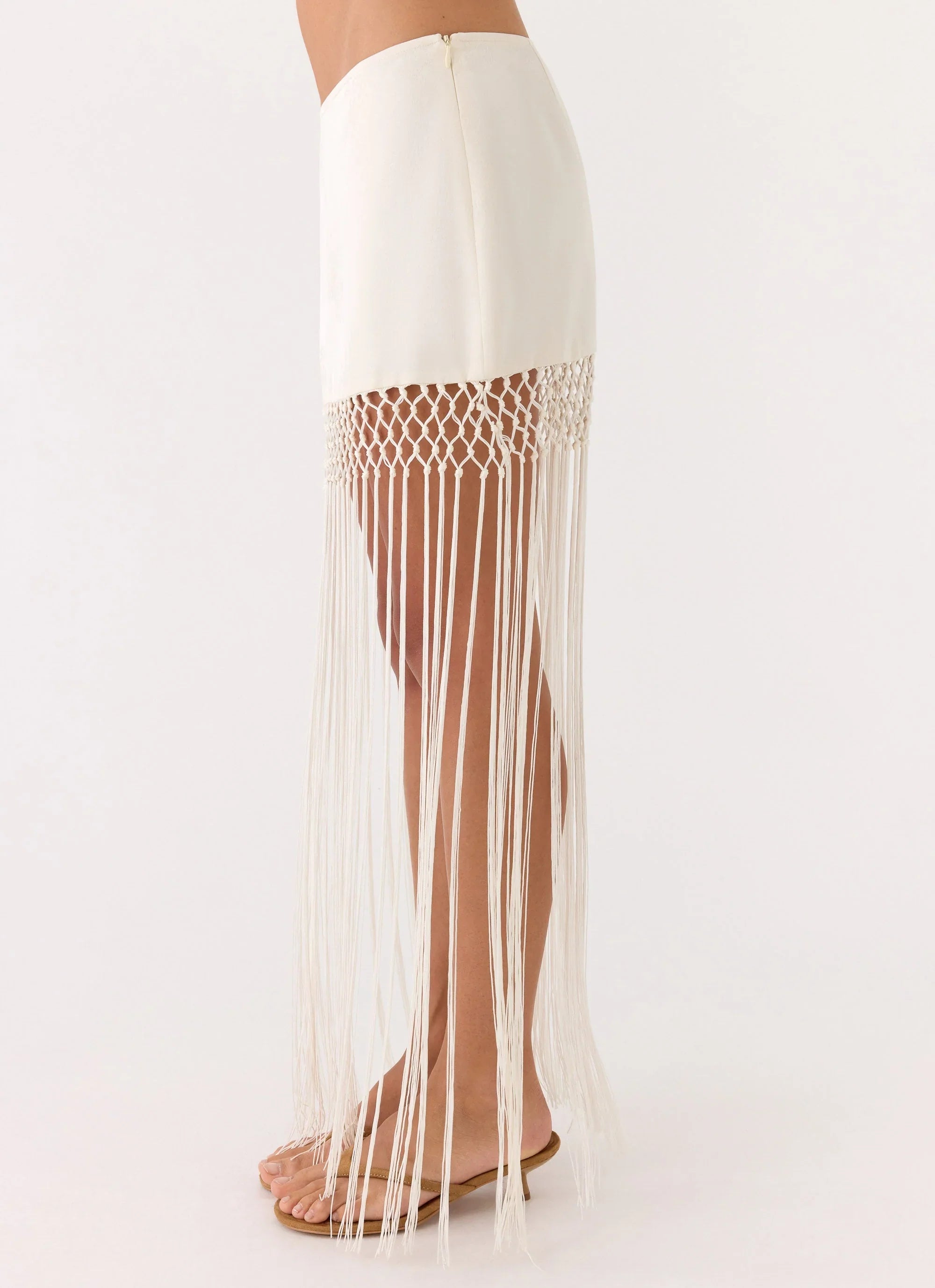 Mania Tassel Mini Skirt Ivory