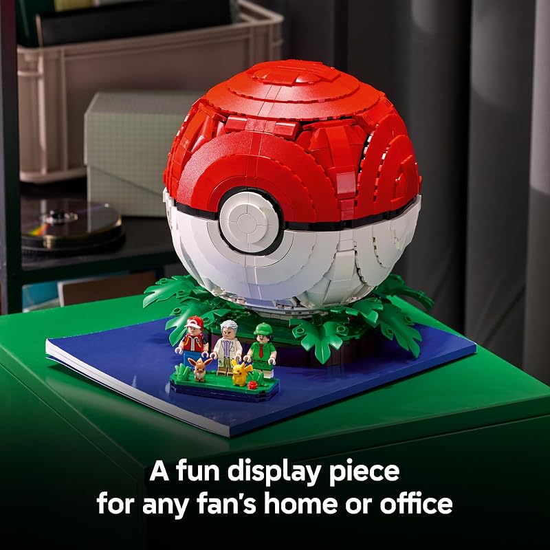 LEGO Pokémon Iconic Trainer Moments Poké Ball 72154 Collectible Building Set for Adults Ages 18 Pokémon Model Kit with 3 Minifigures 2 Pokémon Figures Gift for Gamers