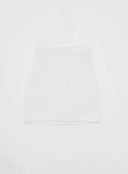 White Cotton Knit Mini Skirt