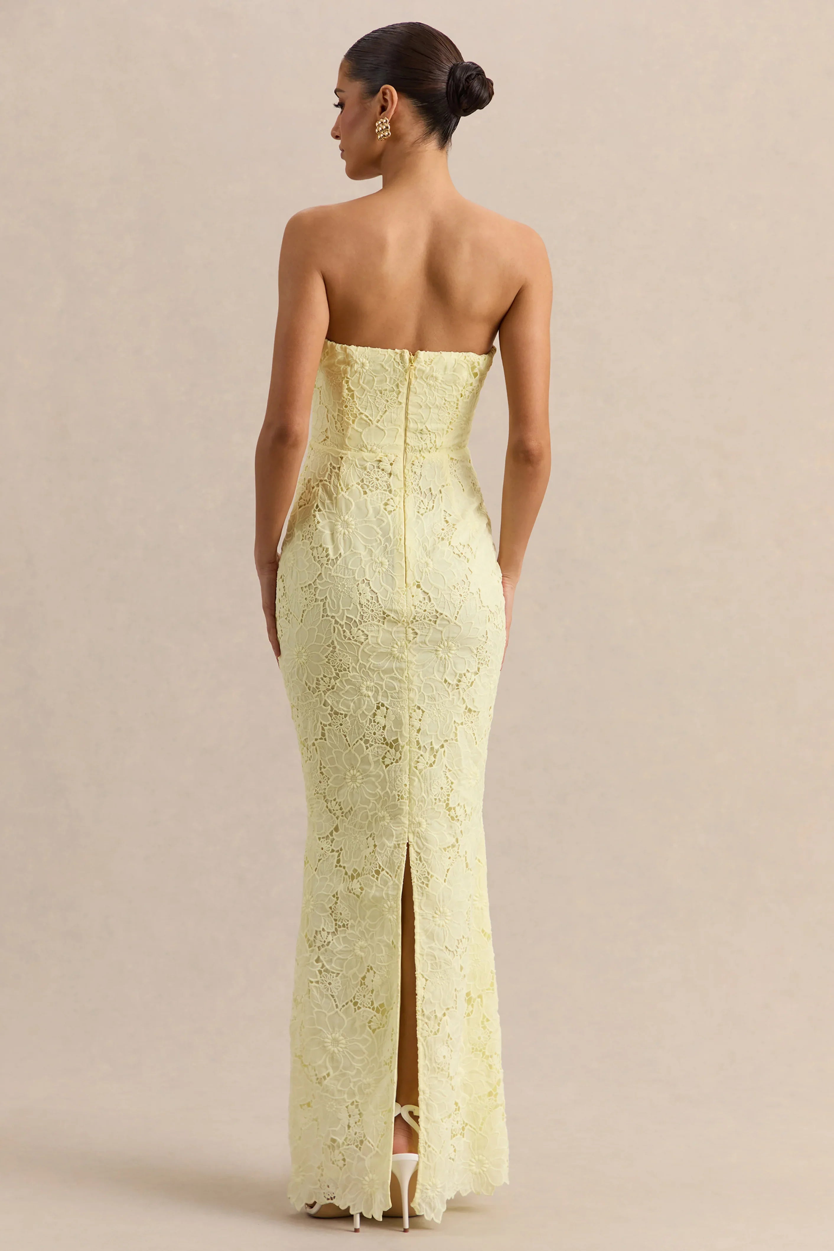 Suzie Lemon Lace Bandeau Maxi Dress