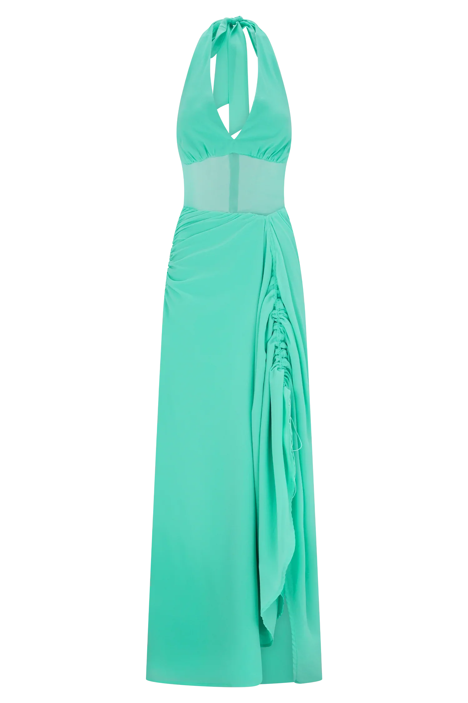 Jonna Chiffon And Mesh Maxi Dress Lagoon