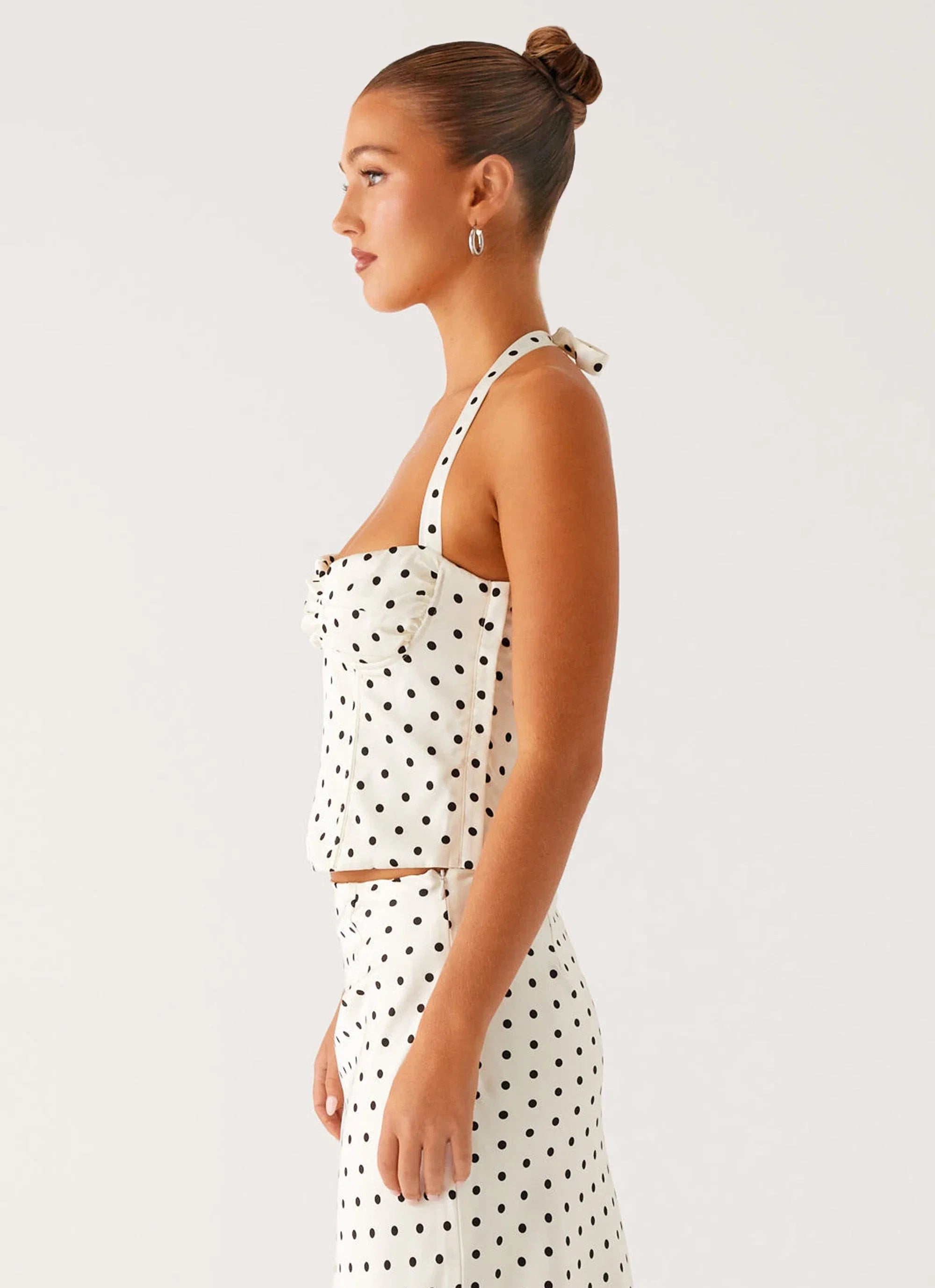 Breanne Top White Polka Dot