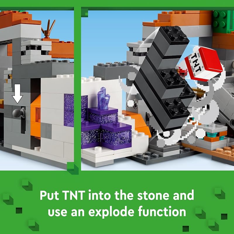 LEGO Minecraft The Badlands Mineshaft Building Toys for Boys Girls Ages 8 Video Game Toy for Kids W Minecraft Minifigures Gift for Birthdays 21263