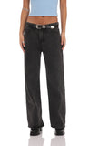 Straight Leg Jeans in Black Denim