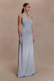 Maura Taffeta And Satin Maxi Dress Cornflower Blue