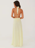 Elysia Chiffon Maxi Dress Lemon