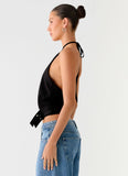 Mason Halter Neck Top Black