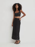 Black Embellished Crop Top